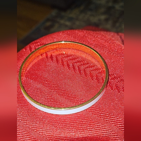 Monet Gold and White Bangle - Picture 1 of 5